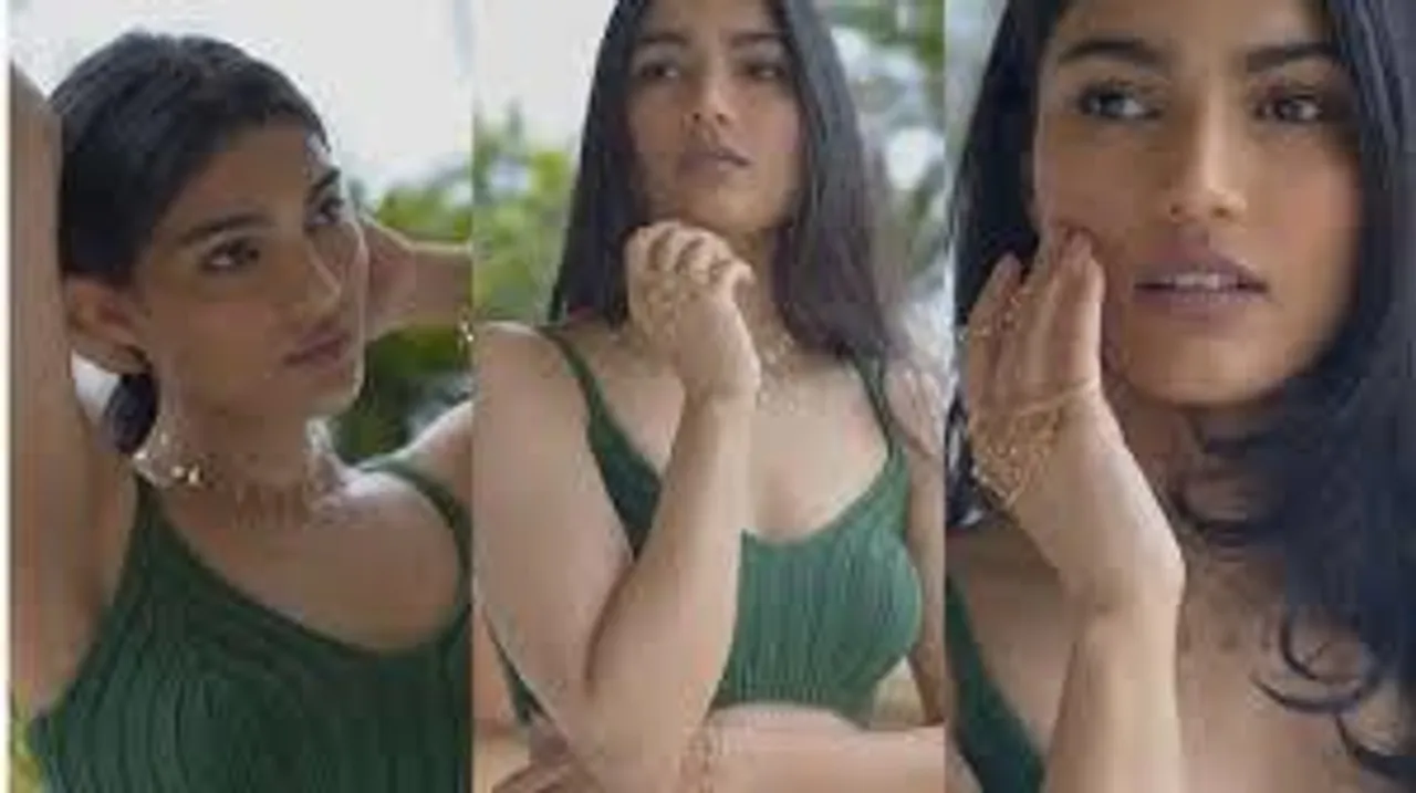 Salman Khan's niece Alizeh Agnihotri flaunts sexy curves in green bralette, burns up the internet