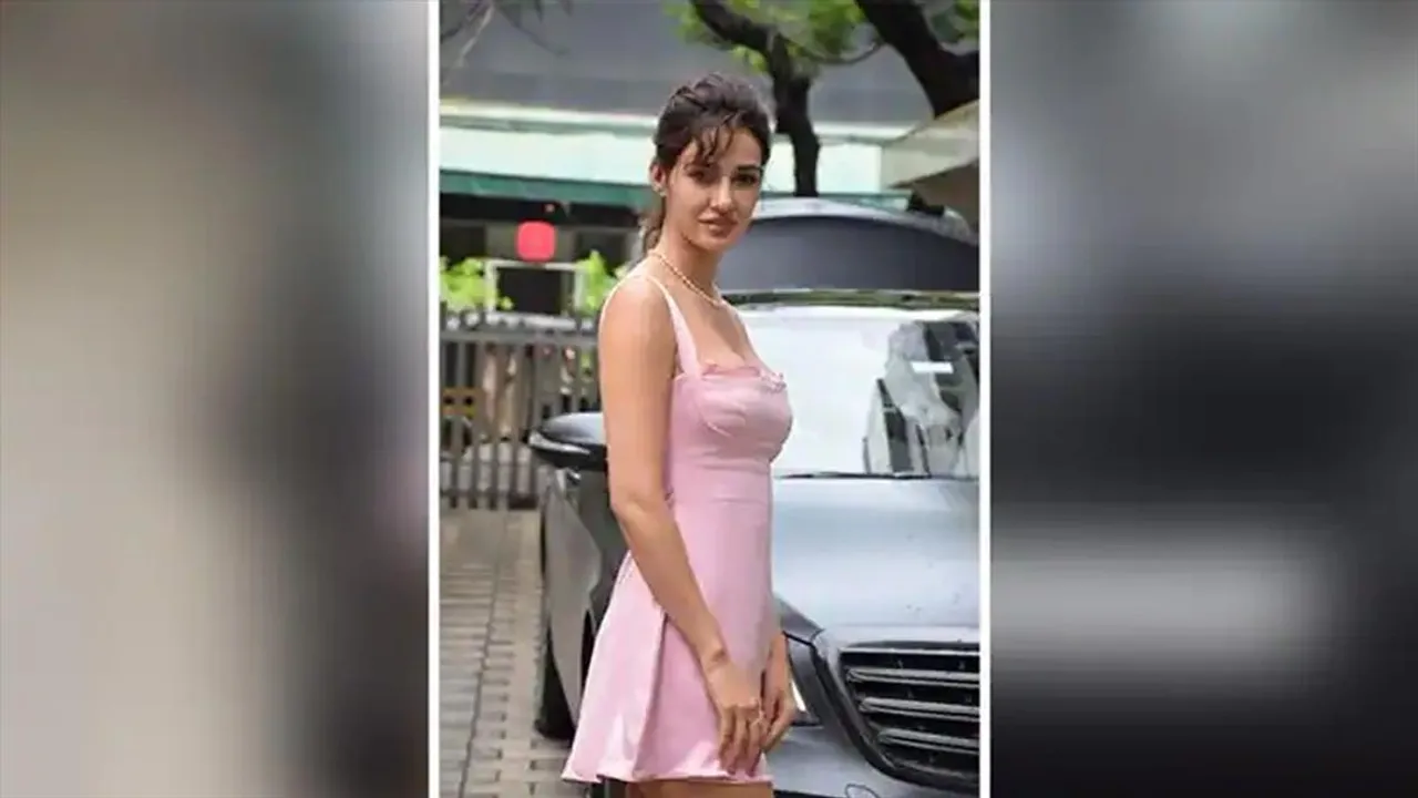Disha Patani spotted in pink dress