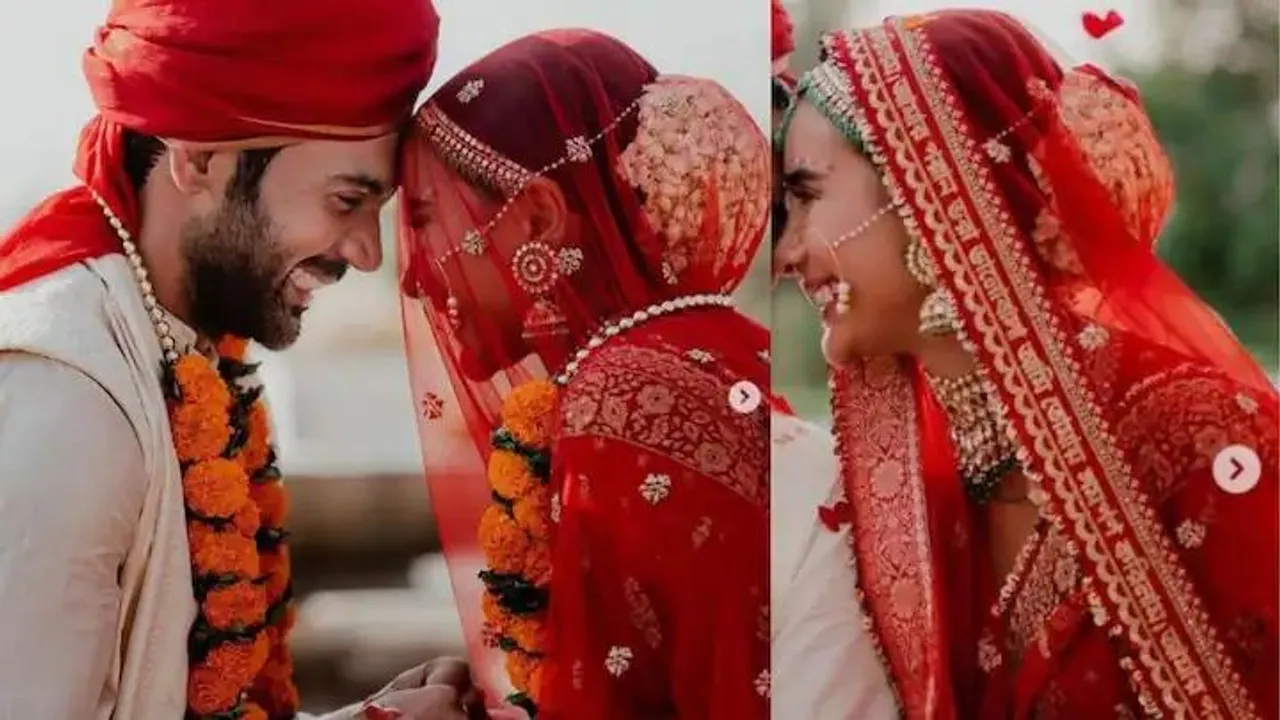 Viral patralekha's wedding veil on social media