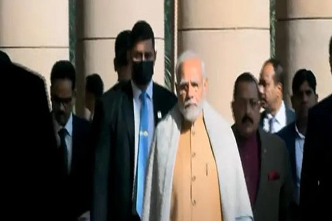 Prime Minister Narendra Modi arrives at the Parliament