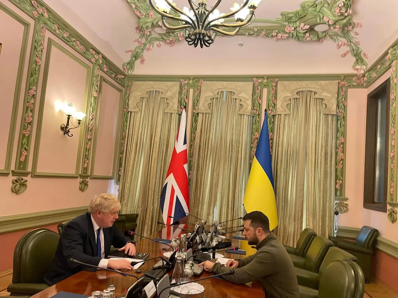 British PM Boris Johnson meets Ukrainian President Volodymyr Zelensky in Kyiv