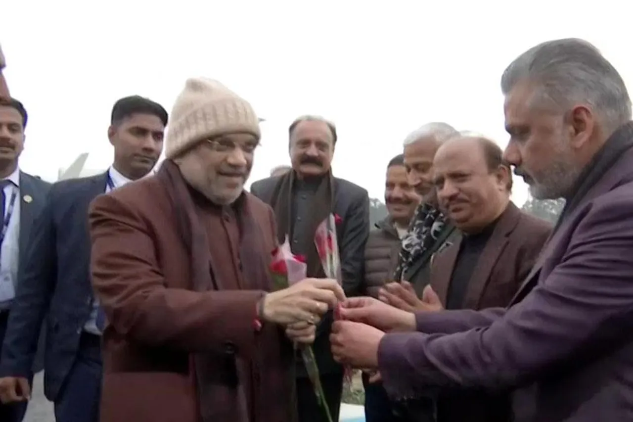 Union minister Amit Shah reaches Jammu