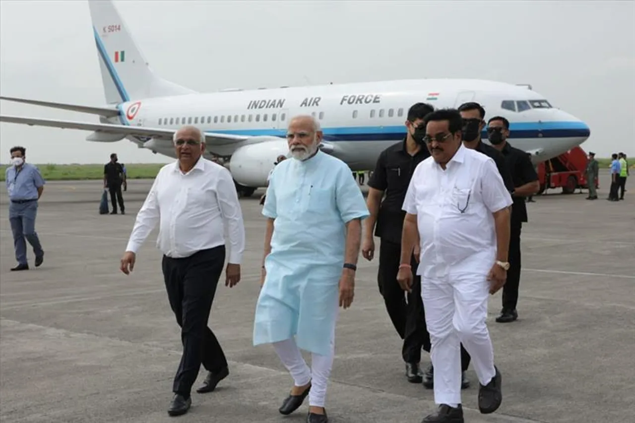 PM Modi reaches Gujarat