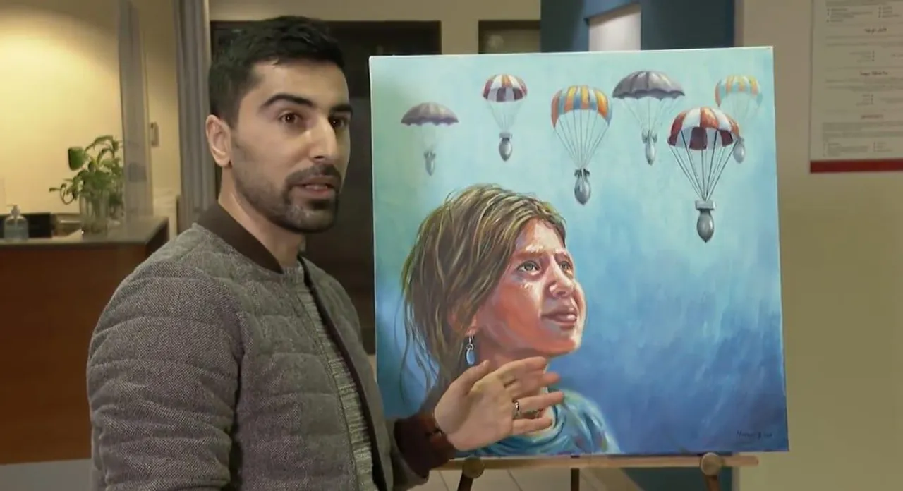 ARTIST WHO ESCAPED TO CANADA FROM IRAQ USING PAINT AND CANVAS TO RAISE FUNDS FOR REFUGEES