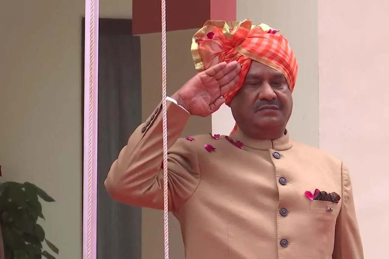 Lok Sabha Speaker Om Birla unfurls the Tricolour at his residence
