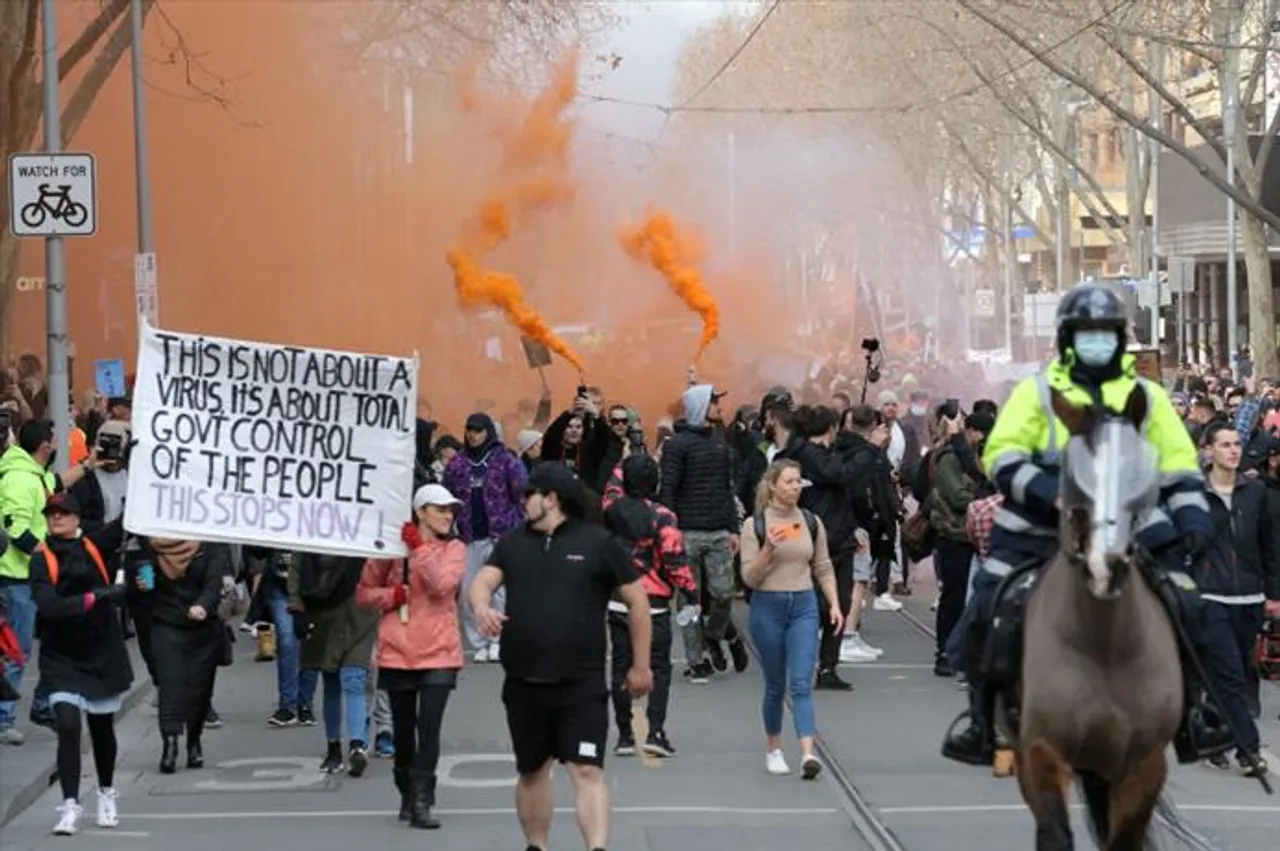 Demonstrations against lockdown in Australia
