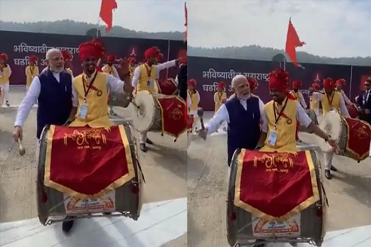 PM Modi plays drum, watch video