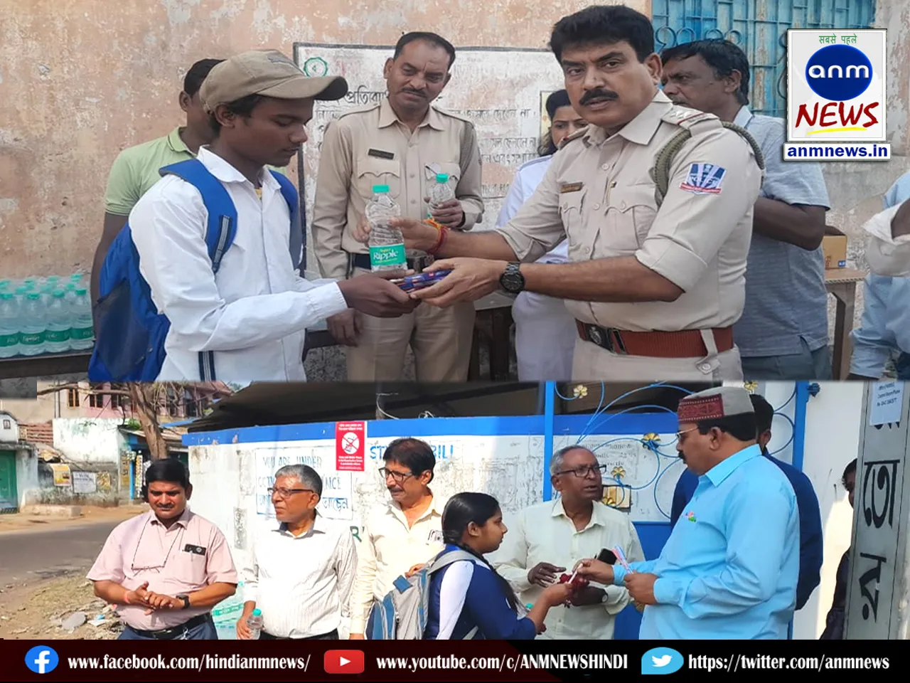 Police and TMC workers encouraged higher secondary examinees outside the examination centre