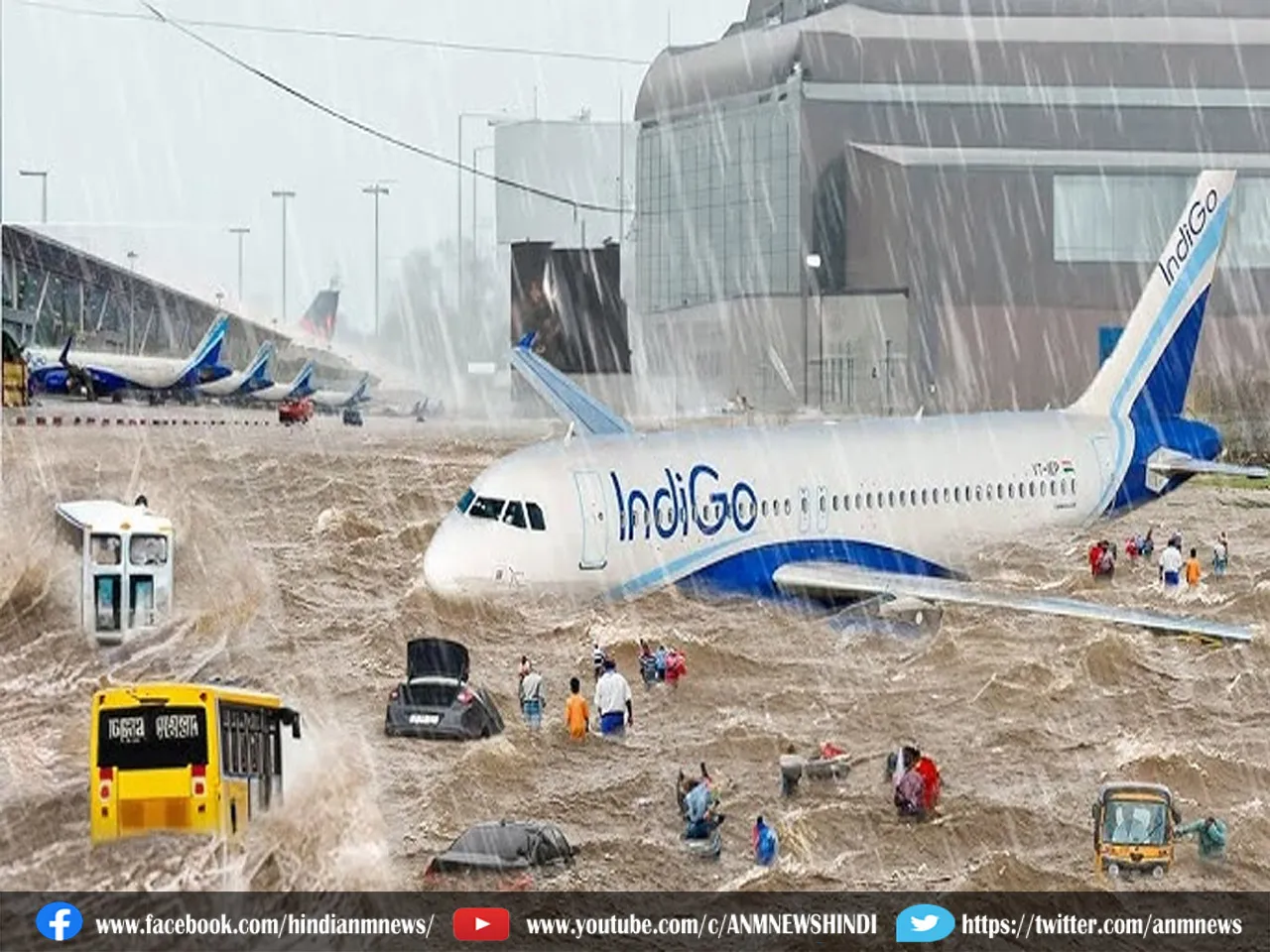 चैनई एयरपोर्ट का बारिश से बुरा हाल, देखिए वीडियो