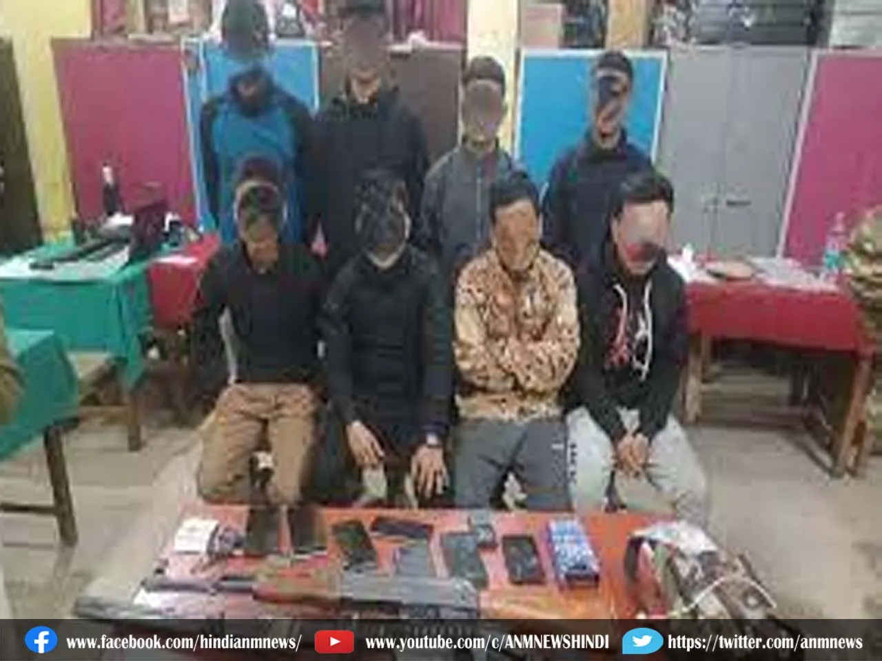 8 उग्रवादी हथियारों के साथ गिरफ्तार