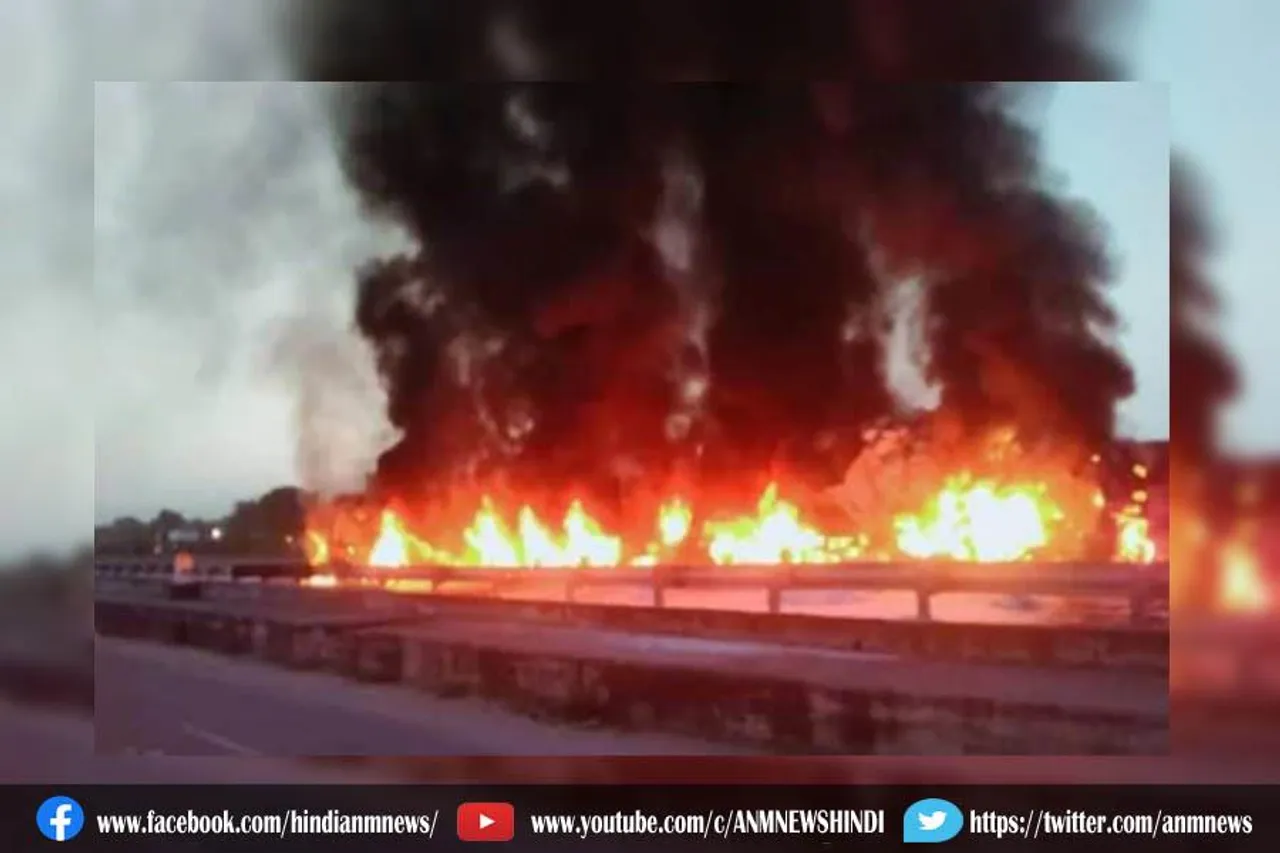 आग का गोला बने दो वाहन, जिंदा जल गए चार लोग
