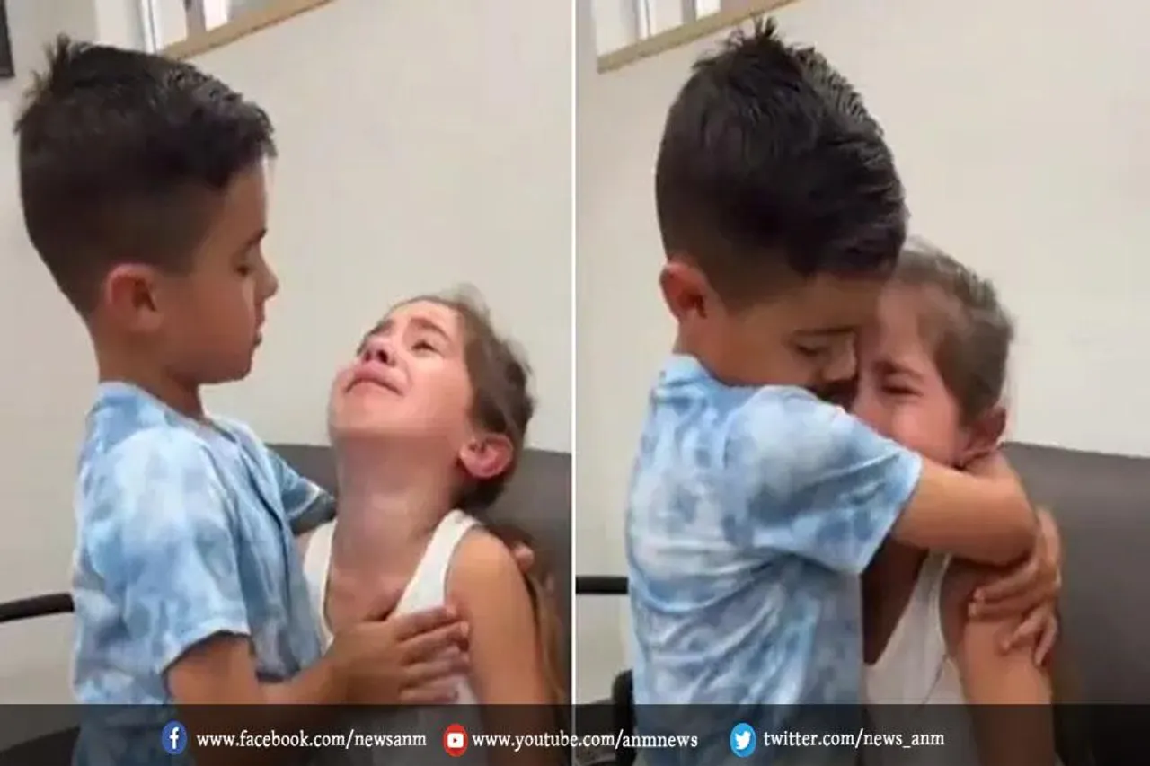 रोती हुई छोटी बहन को भाई ने कुछ ऐसे कराया शांत, वायरल वीडियो