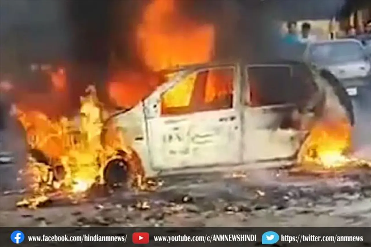 आग के चपेट में भाजपा नेता के घर ,सभी वाहन जलकर राख