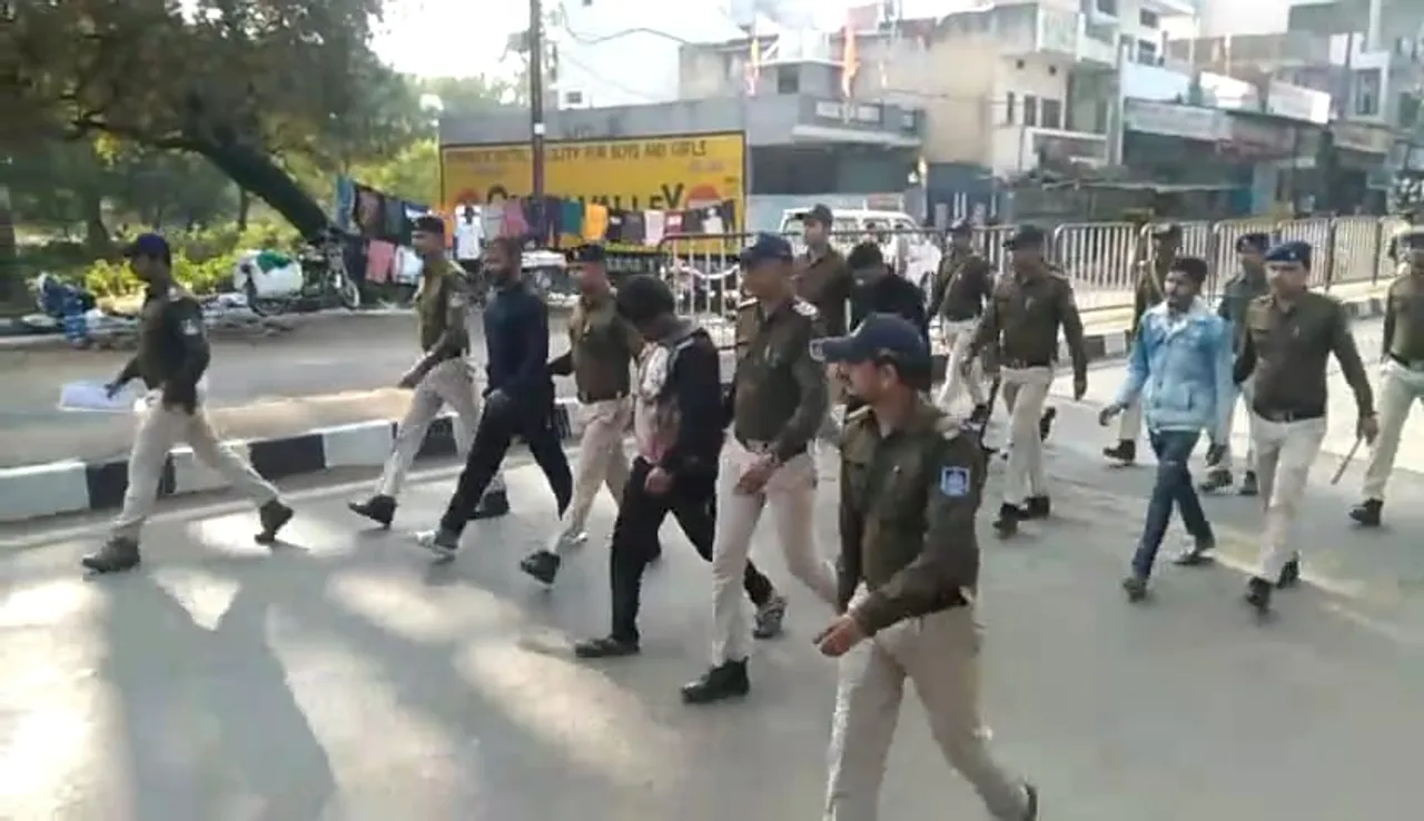 Police took out a procession of the accused