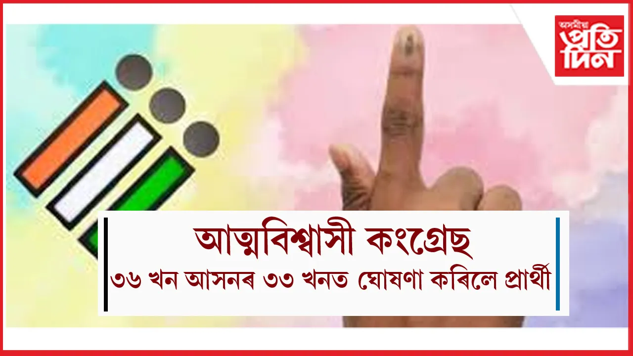 ৰাভা হাছং স্বায়ত্ব শাসিত পৰিষদৰ নিৰ্বাচনঃ কংগ্ৰেছে ঘোষণা কৰিলে ৩৩ জনীয়া প্ৰাৰ্থী তালিকা...