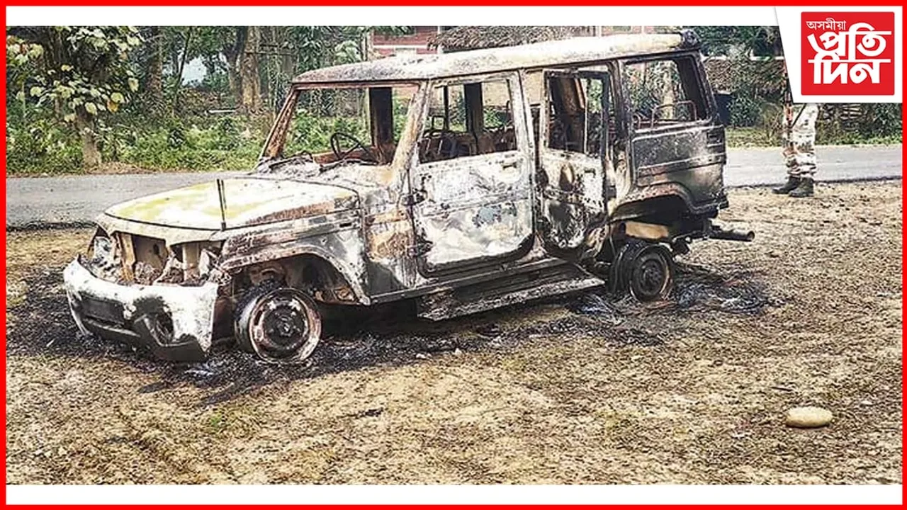 প্ৰাক নিৰ্বাচনী হিংসাঃ মন জিলাৰ টিজিত এনপিএফৰ প্ৰাৰ্থীৰ বাহন জ্বলাই দিলে দুষ্কৃতিকাৰীয়ে