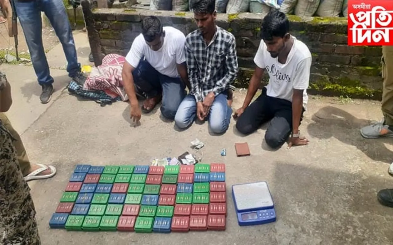 ৫ কোটি টকাৰ হেৰ'ইনসহ ৩ জন আটক