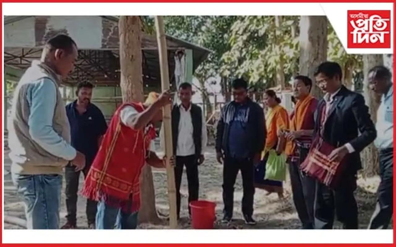 বীৰ জোঙাল বলহু দিৱস উদযাপন সমিতিৰ কাৰ্যনিৰ্বাহক সভা আৰু লাঁইখুটা স্থাপন