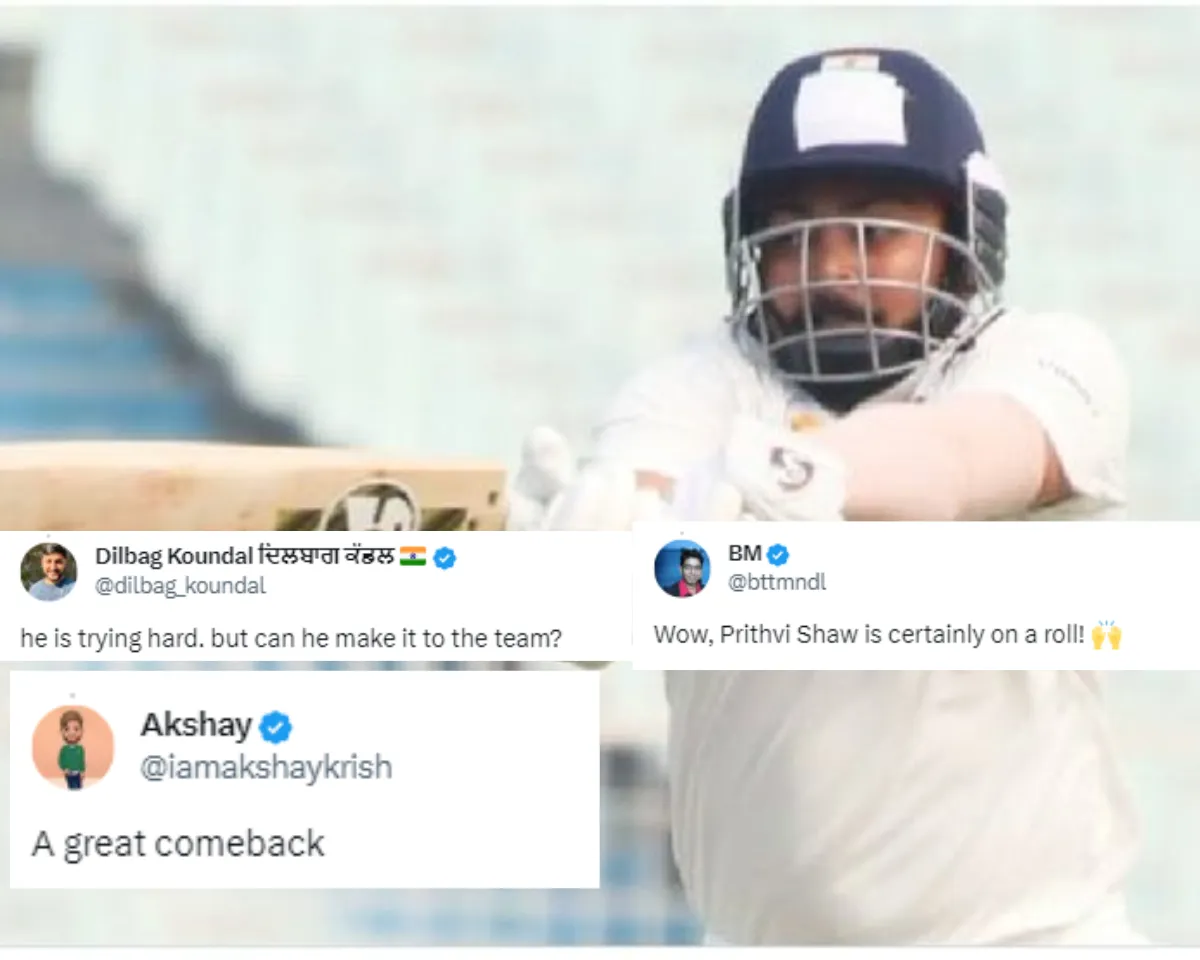 'Hope he maintains consistency' - Fans react as Prithvi Shaw smashes century before lunch on day 1 in Ranji Trophy against Chhattisgarh