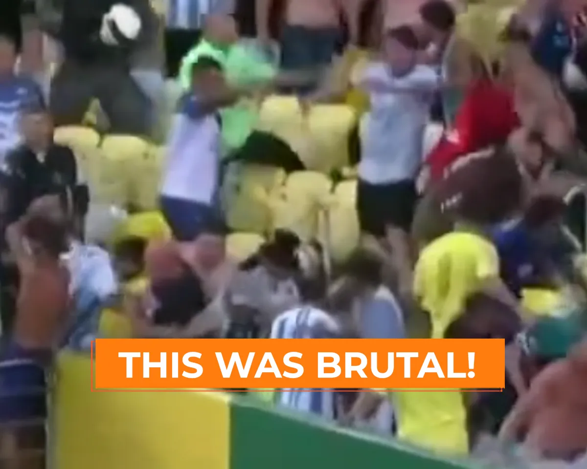 Argentina Brazil fans involved in fight