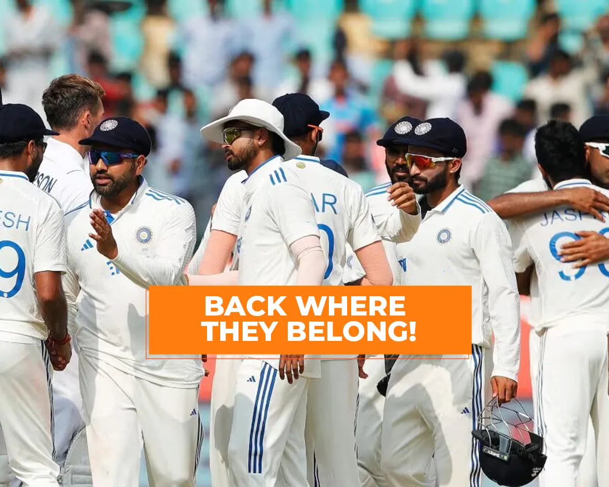 Team India after winning the 2nd Test in Vizag (Source: Twitter)