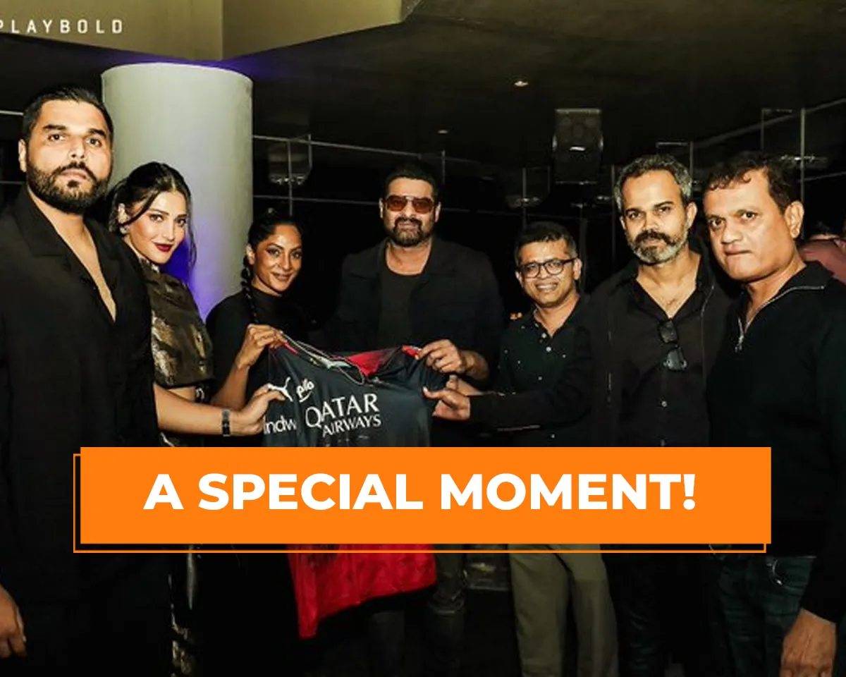 RCB management gifts their IPL jersey to Prabhas, alongside Salaar star cast