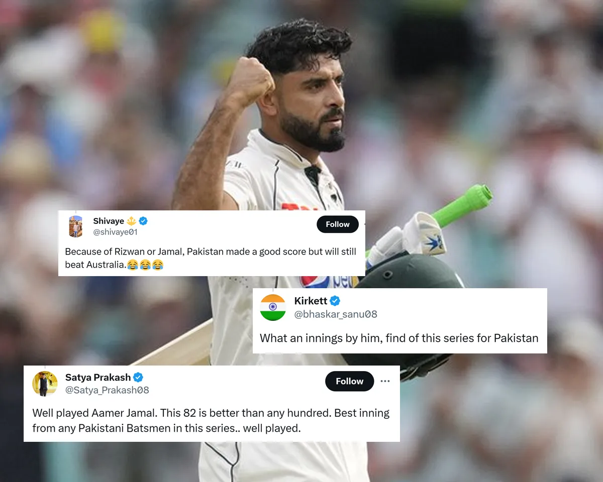 'Naak bacha li isne' - Fans react as Aamer Jamal's 82 runs help Pakistan score 313 runs in their first innings against Australia