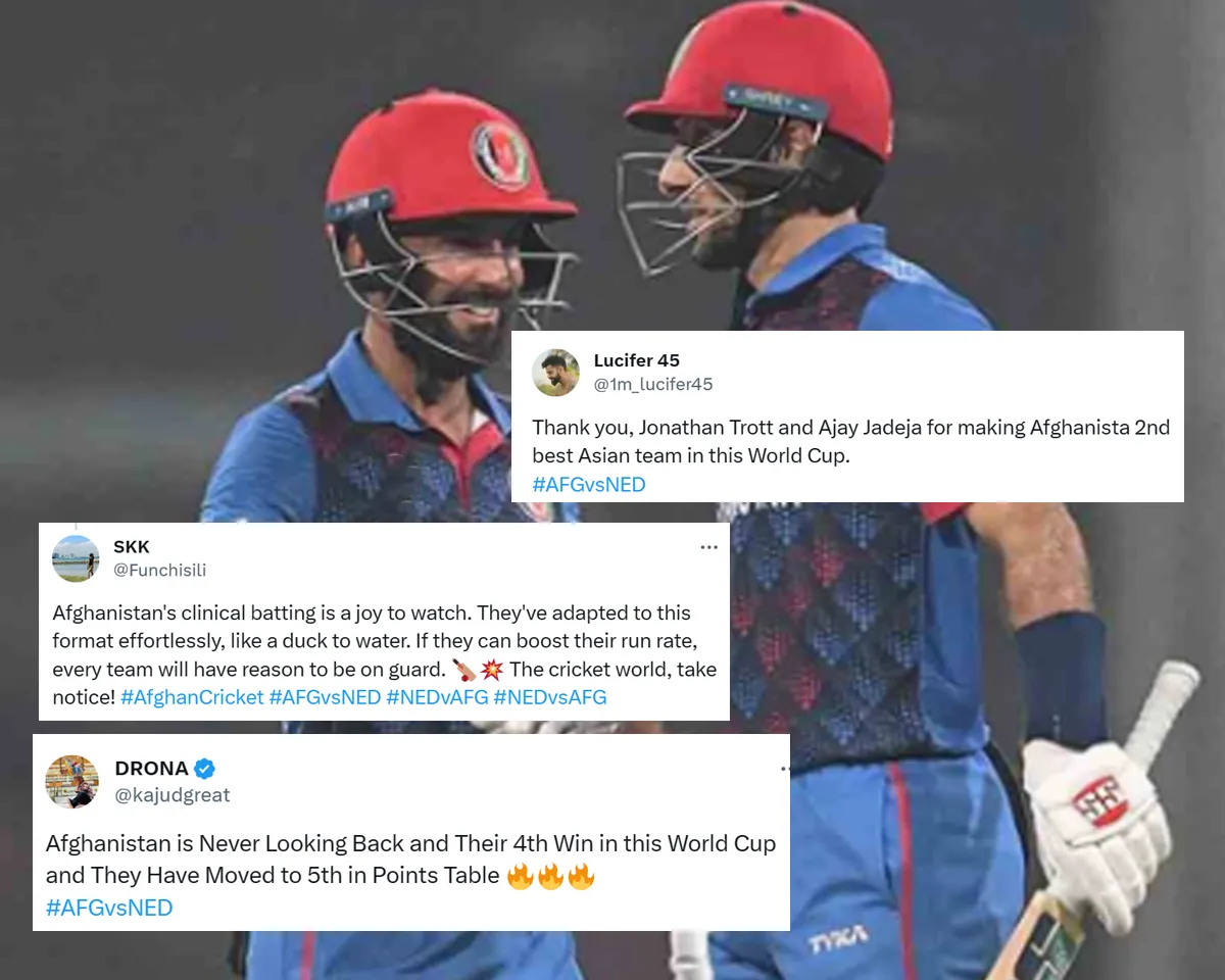 'Thank you, Jonathan Trott and Ajay Jadeja' - Fans react as Afghanistan beat Netherlands by 7 wickets to register fourth win in ODI World Cup 2023