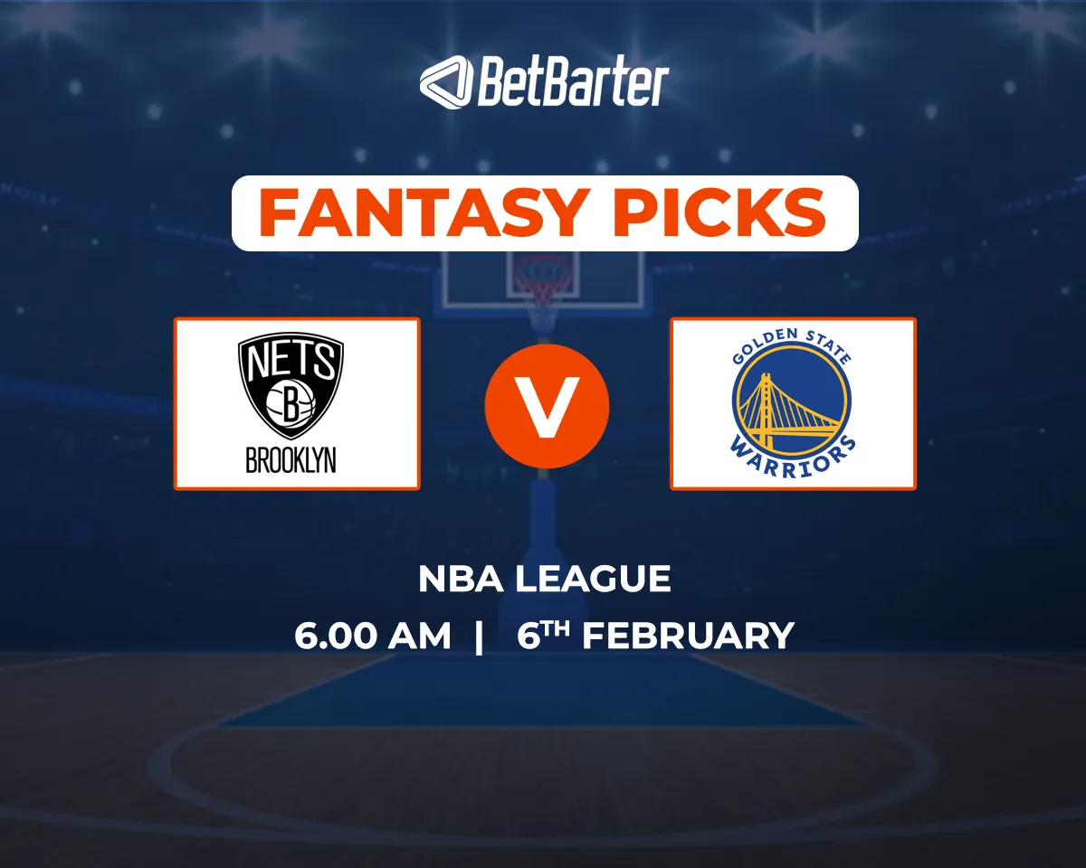 BRK vs GSW Dream11 Prediction, Fantasy Basketball Tips, Playing 8, Today Dream11 Team, & More Updates
