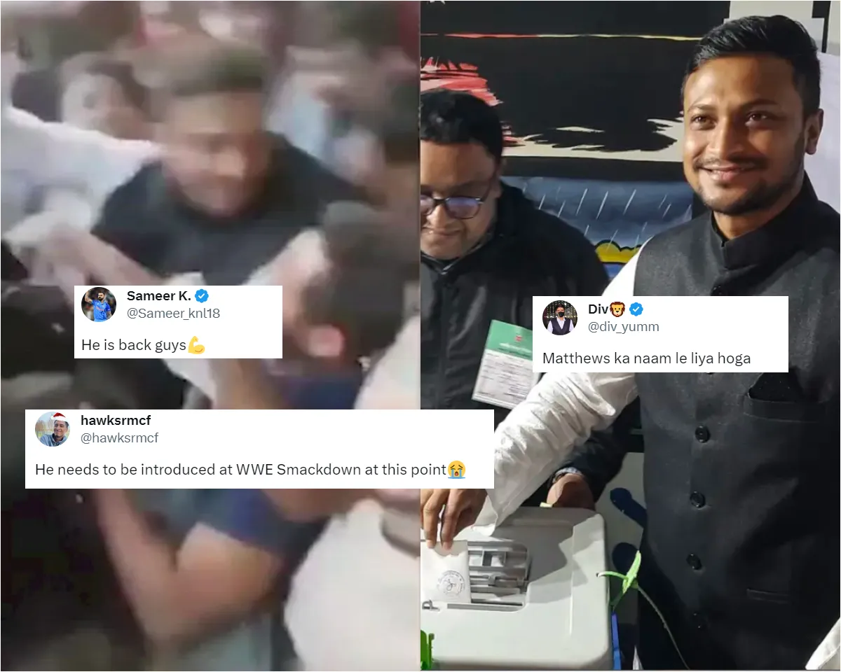 'Isko WWE mein hona chahiye tha' - Fans react as Shakib Al Hasan slapped fan on election day