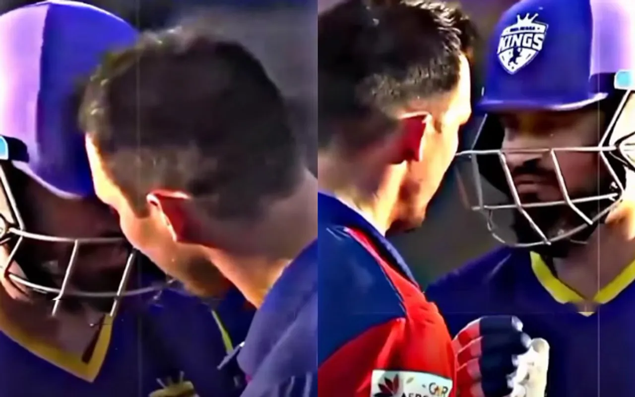 Watch: Irfan Pathan Fights with Mitchell Johson for his brother in Legends League Cricket, Video goes Viral