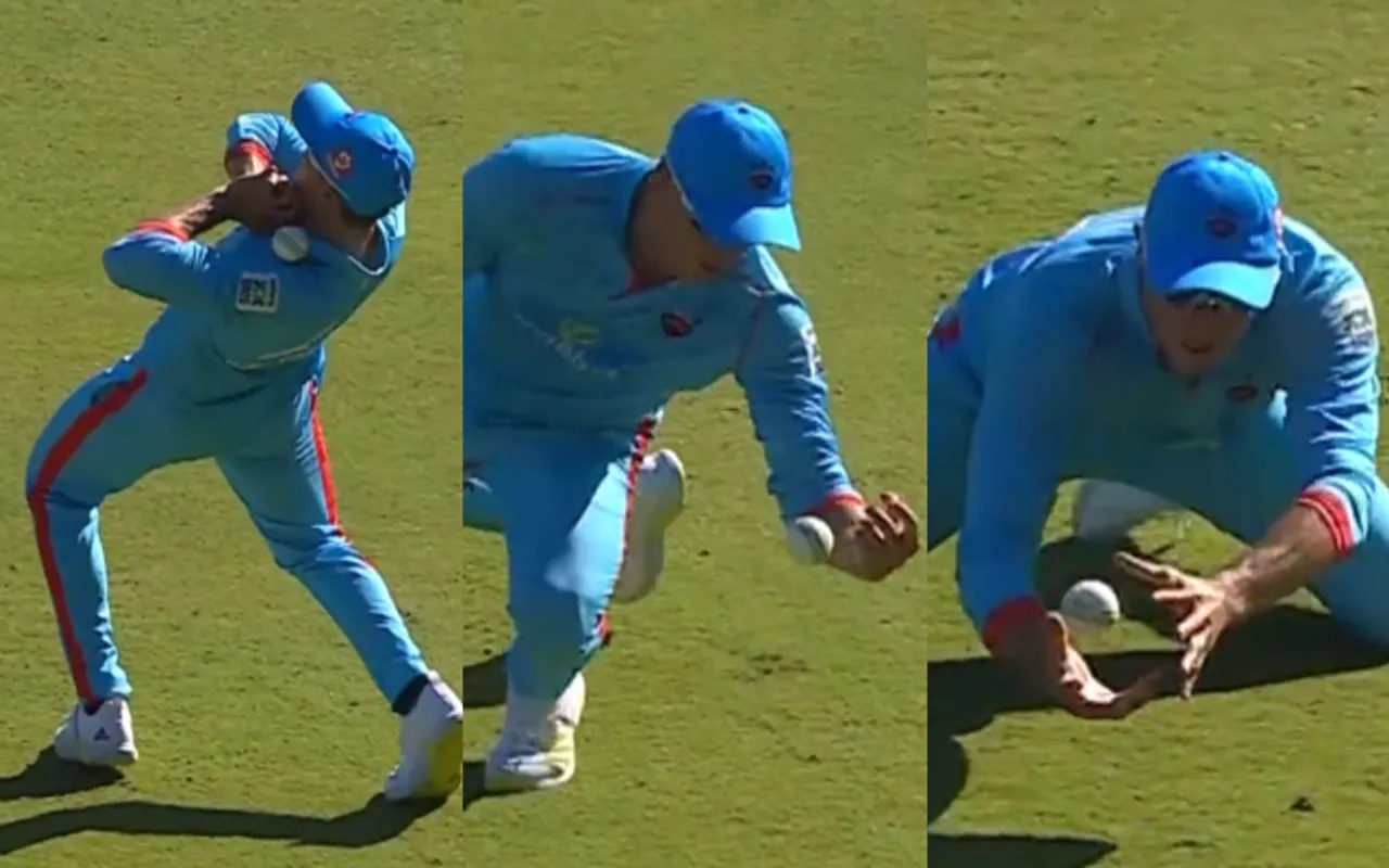 Watch: Migael Pretorius takes tumbling catch after ball pops out twice to dismiss Aiden Markram