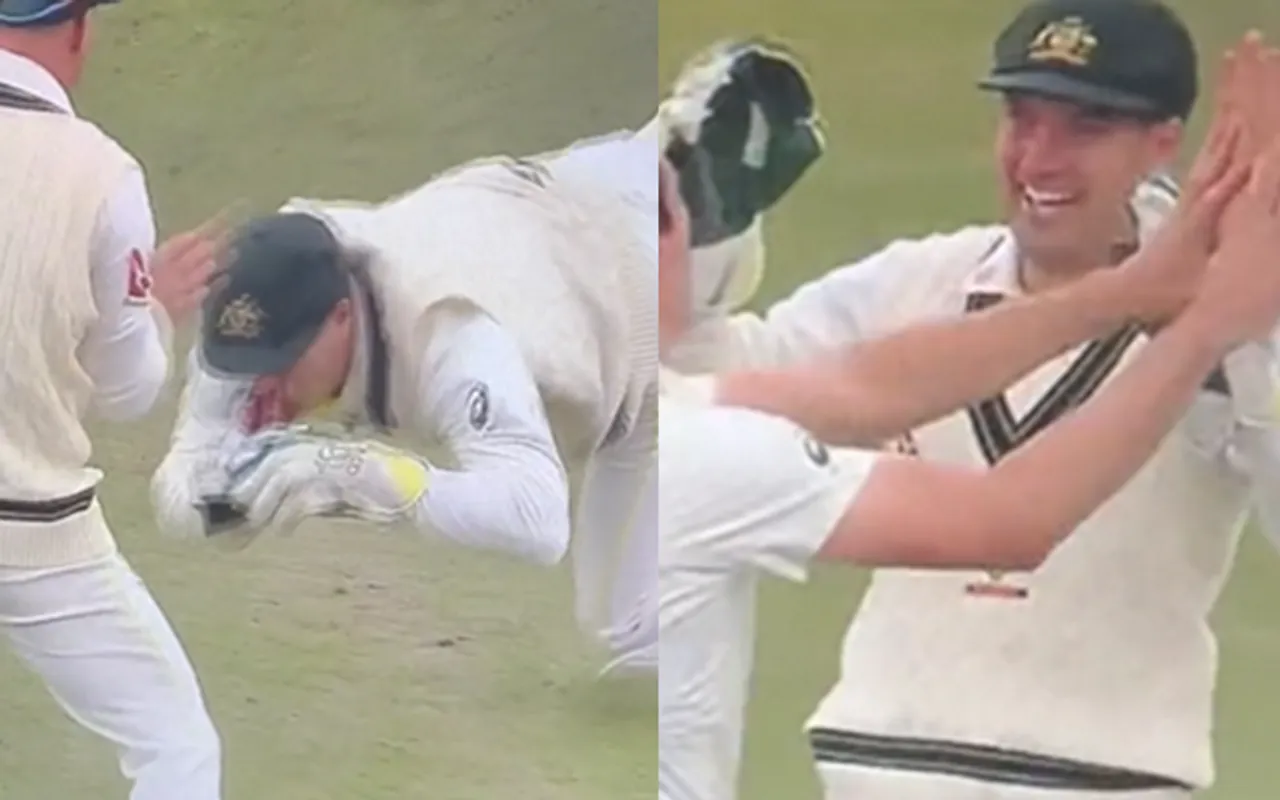 'Behave yourself Alex Carey' - Former England skipper's reaction steals the show as Alex Carey takes brilliant catch to dismiss Ben Duckett