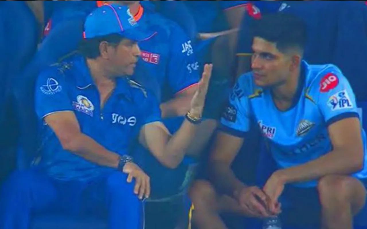 'Kitna parivarik mahaul hai' - Fans react as Shubman Gill and Sachin Tendulkar seen together after Qualifier 2 between GT and MI