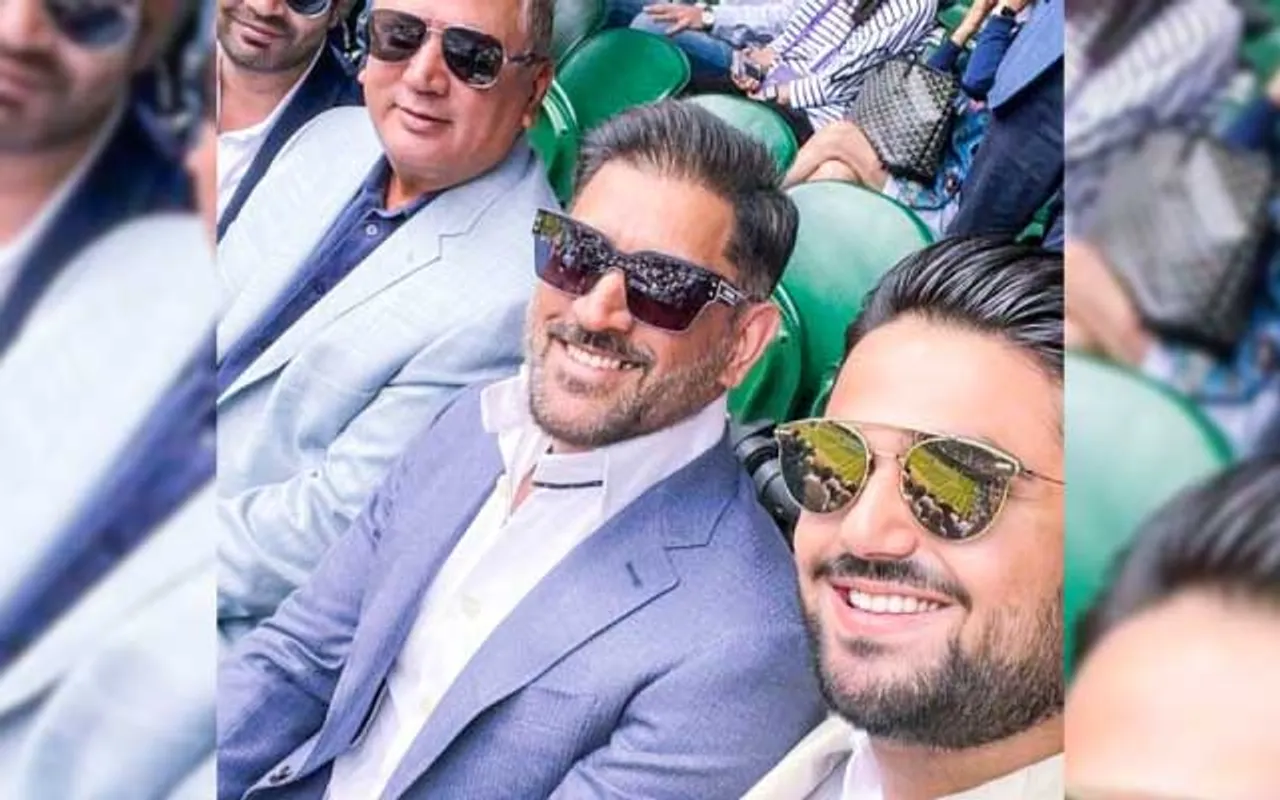 MS Dhoni attends the Wimbledon quarter-final to watch Rafael Nadal; pics go viral