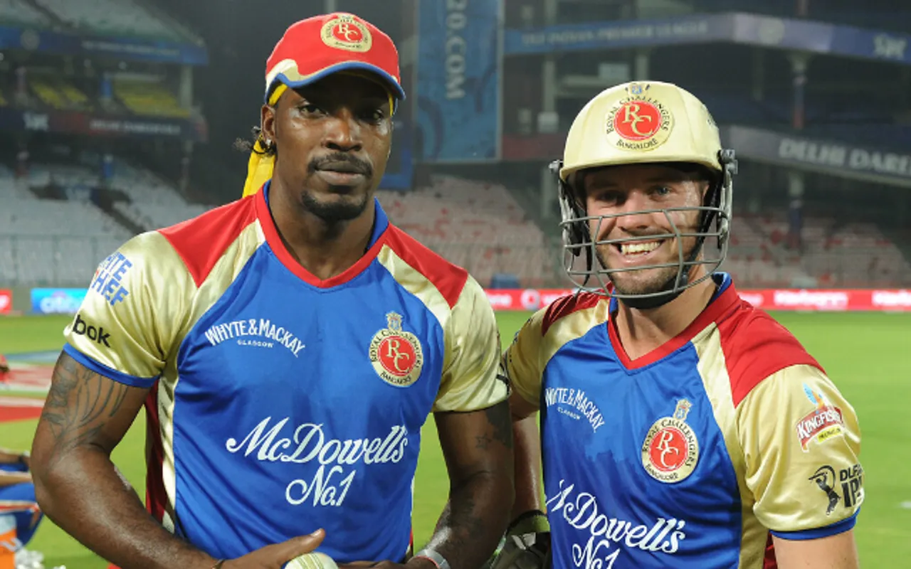 Bangalore to retire Chris Gayle and AB de Villiers' jersey numbers