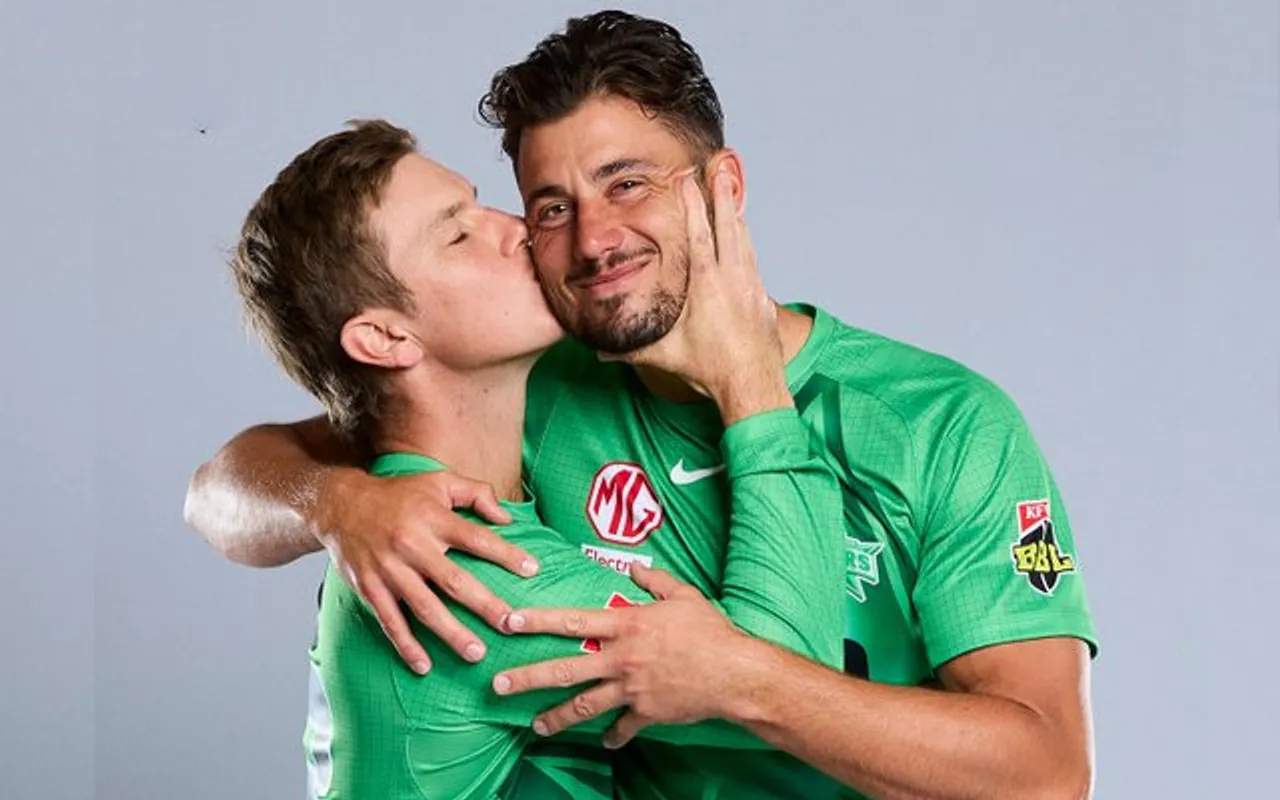 'So who's the husband in the relationship' - Fans in splits as BBL shares picture of Adam Zampa kissing Marcus Stoinis