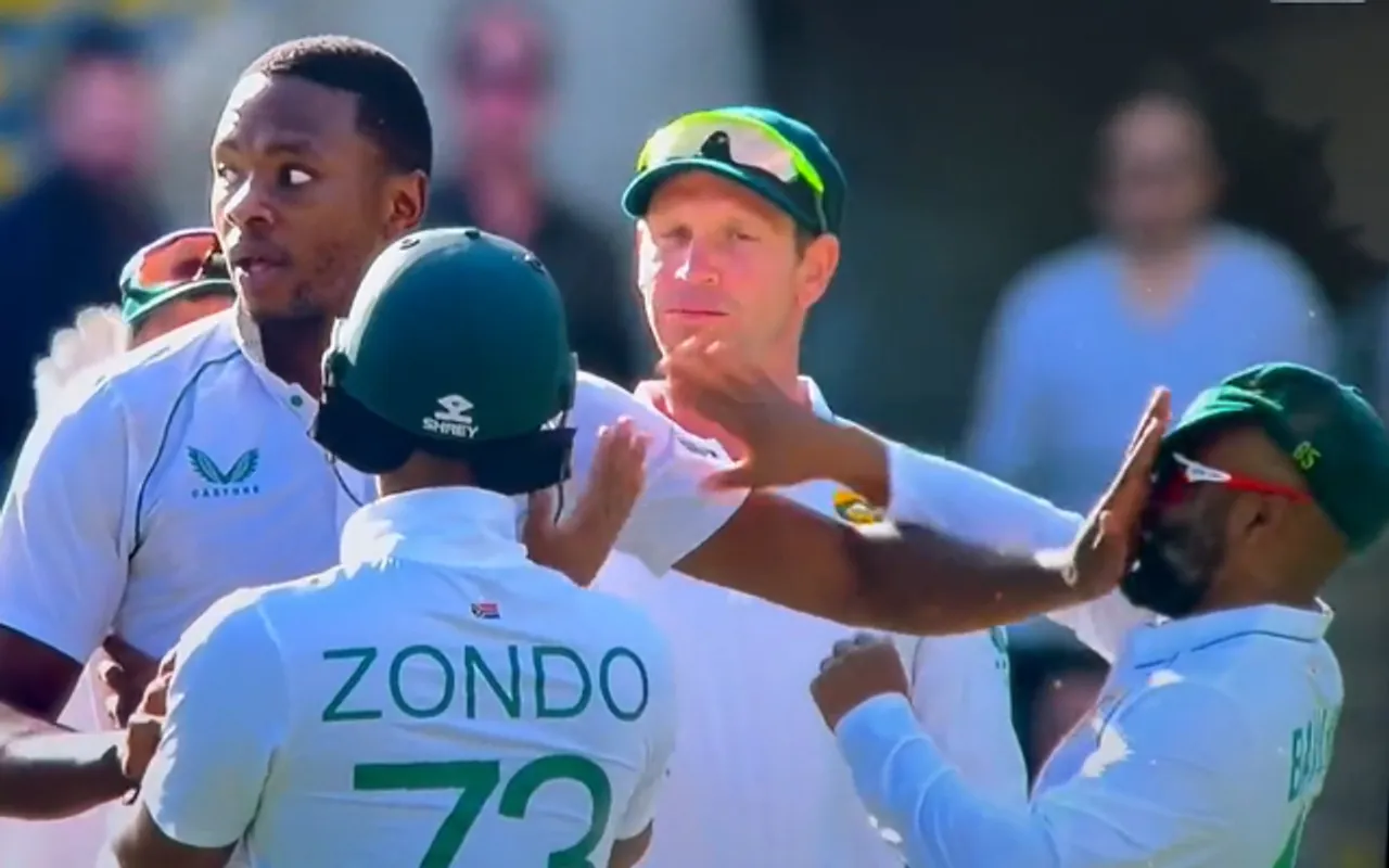 Watch: Kagiso Rabada hits Temba Bavuma on his face while giving him a high-five, video goes viral