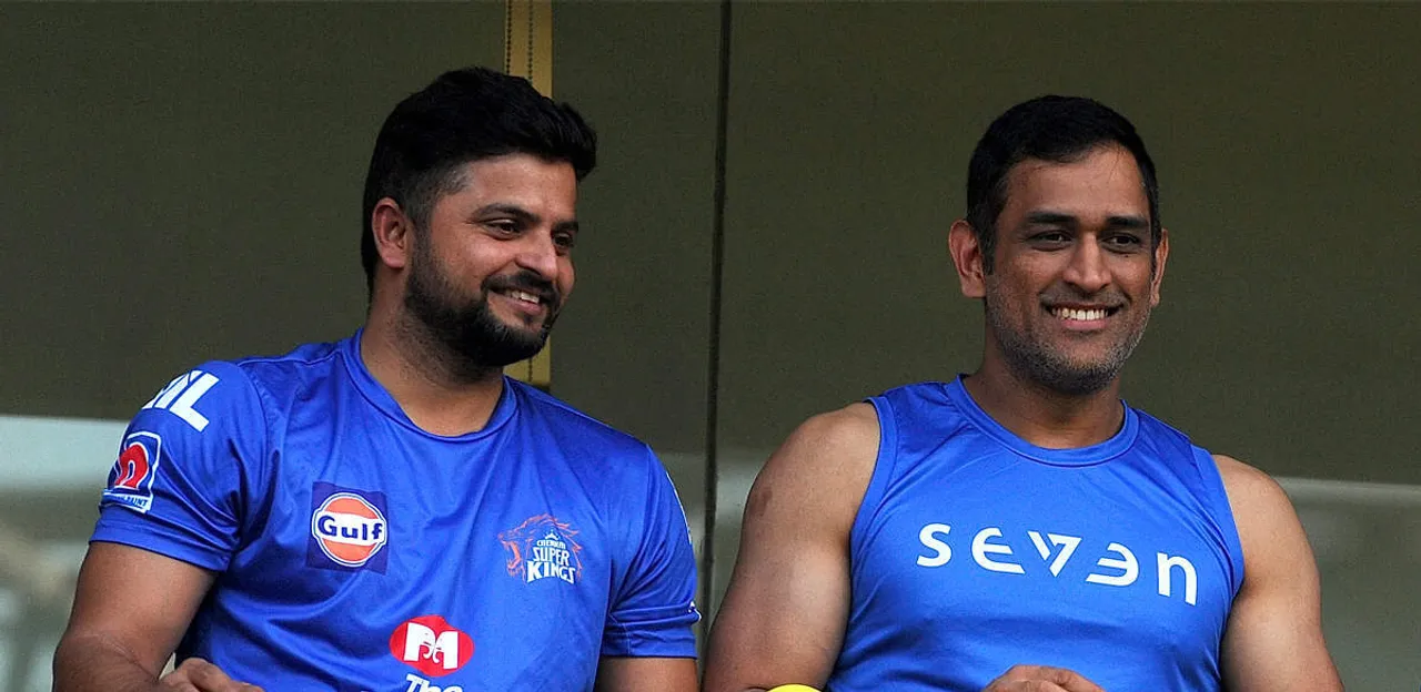 Suresh Raina with MS Dhoni