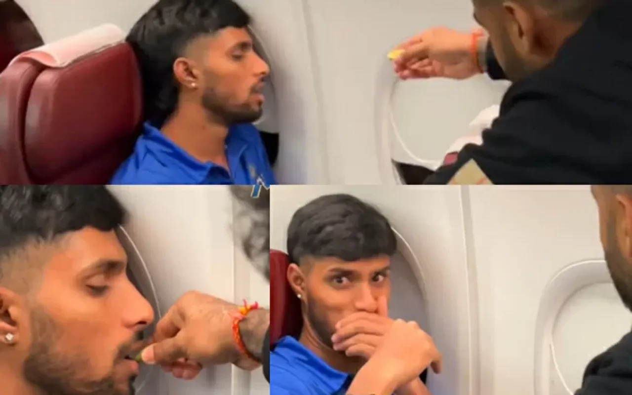 WATCH: Suryakumar Yadav plays  a hilarious prank with Tilak Varma in the flight