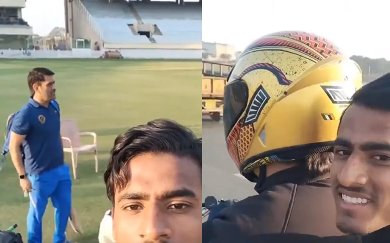 WATCH: MS Dhoni gives lift to young cricketer on his bike after practice session in Ranchi