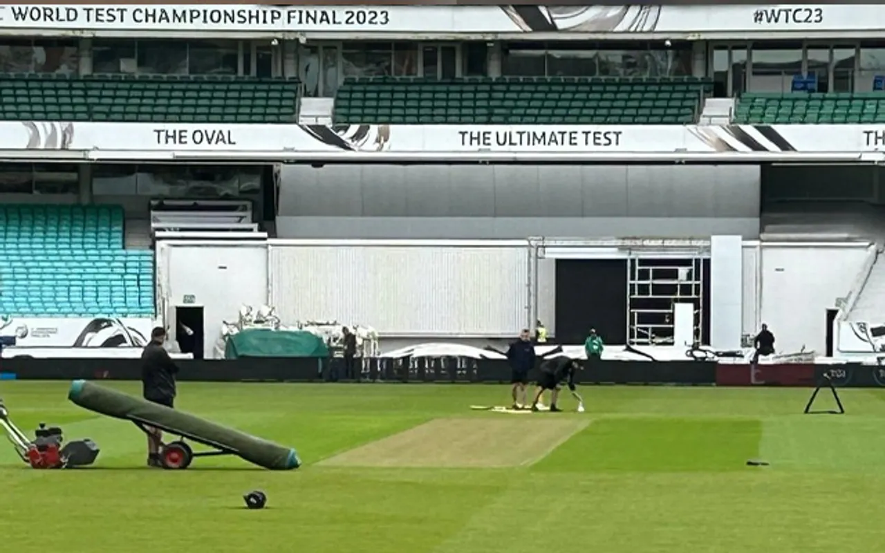 'Pitch hai yaa Garden?' - Fans abuzz as first look of WTC Final's pitch at the Oval surface