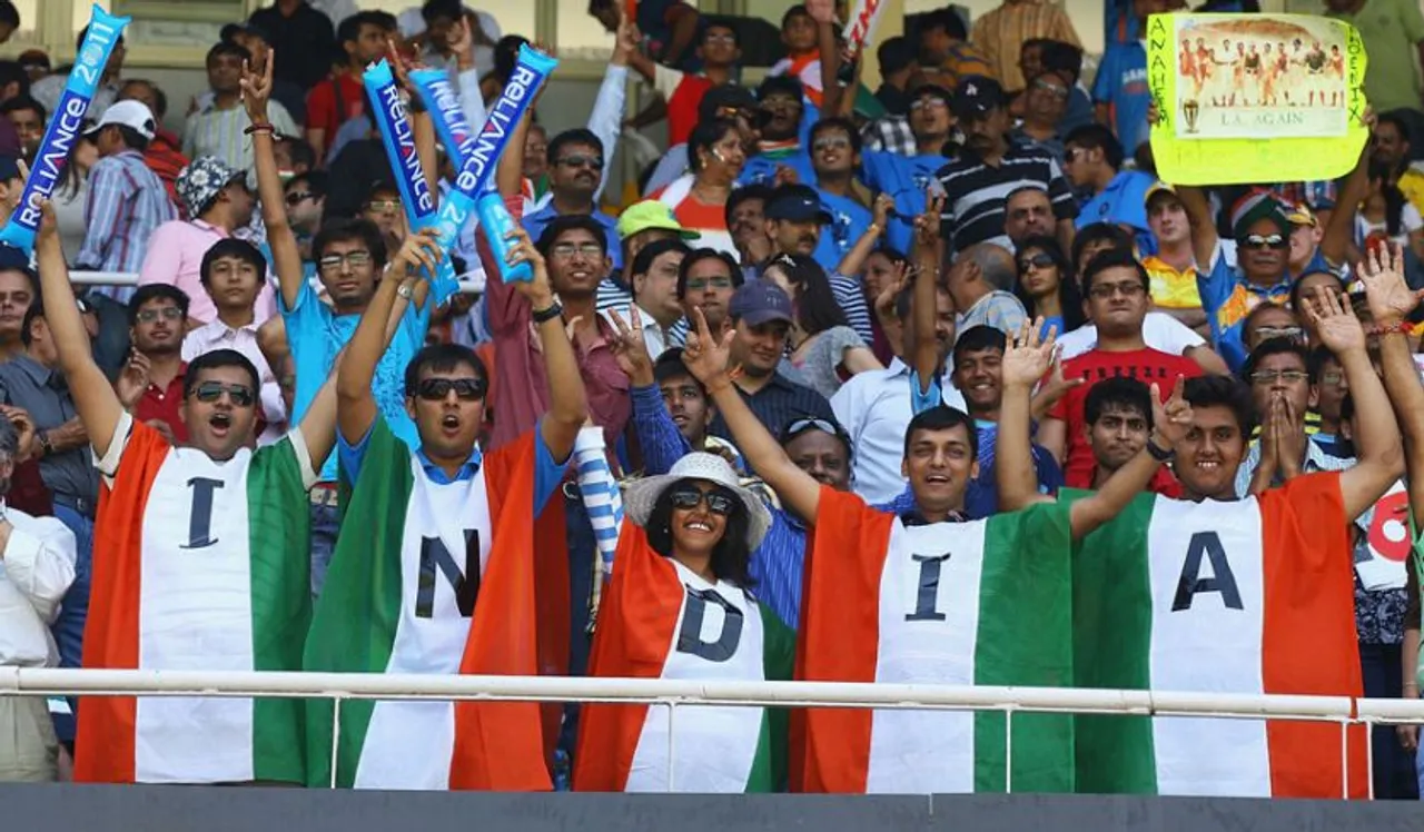 Cricket fans in India