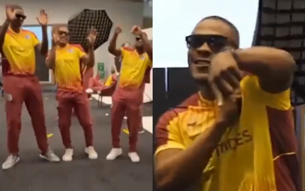 West Indies players during photoshoot