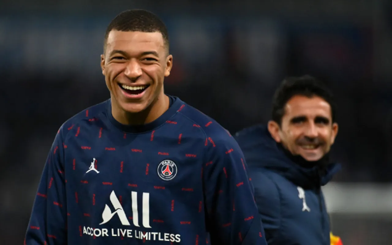 Kylian Mbappe during PSG's training session (Source - Twitter)