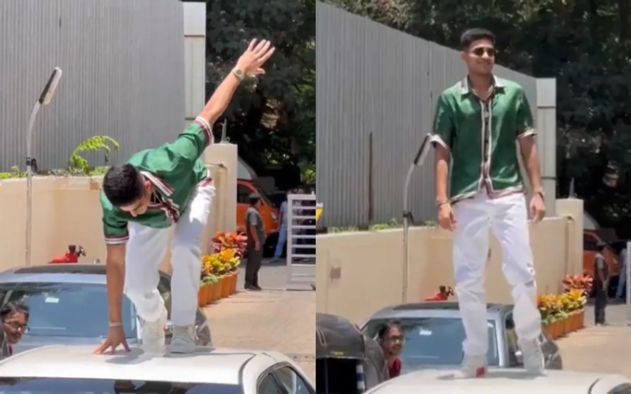 'Test Championship se pehle injure mat hona bass' - Fans react as Shubman Gill poses on top of car during Spiderman Hindi trailer launch