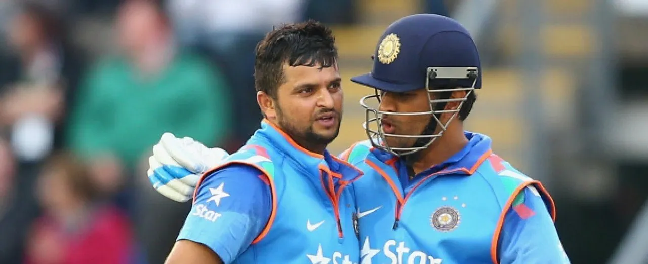 Suresh Raina with MS Dhoni