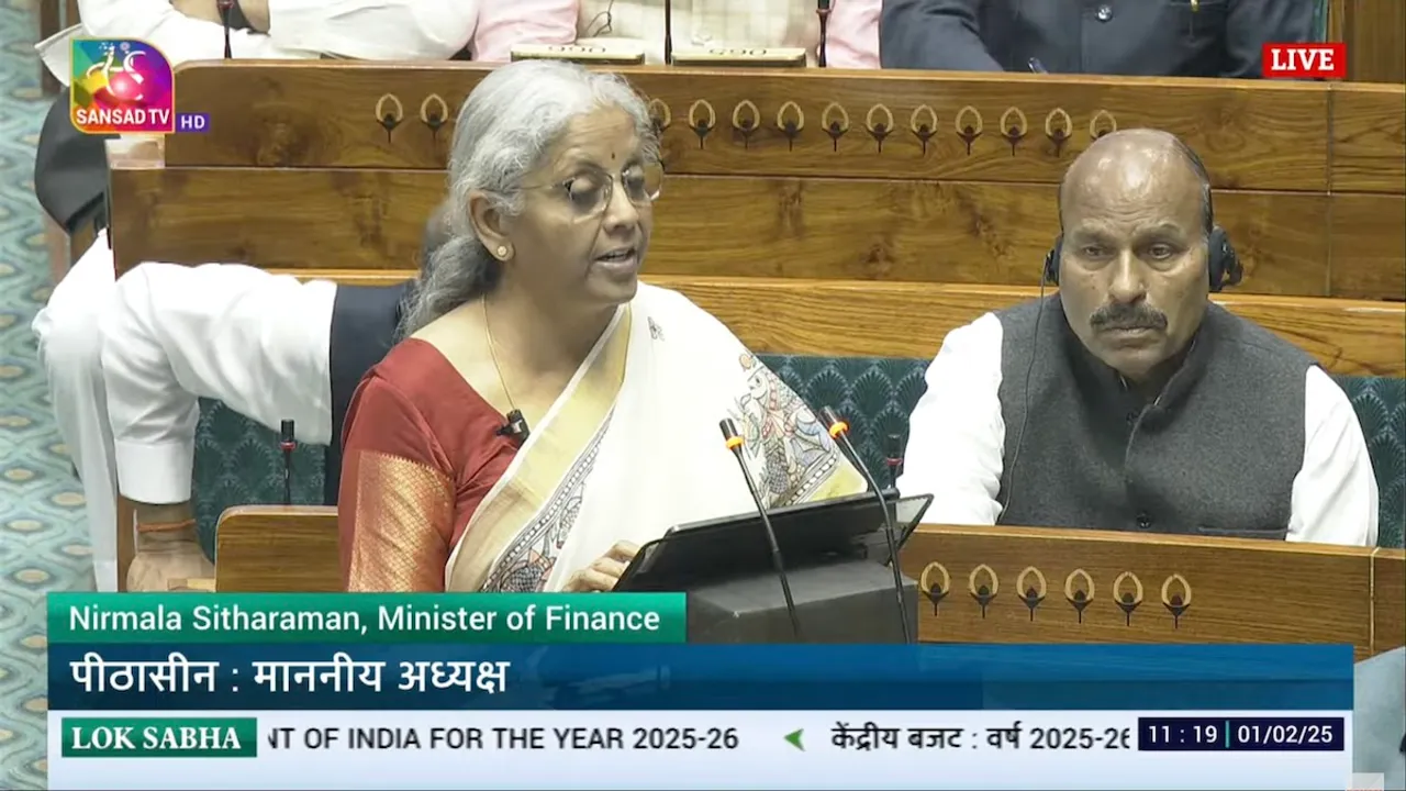 Nirmala Sitharaman presents Union Budget 2025 in the Parliament on Saturday, Feb 1, 2025.