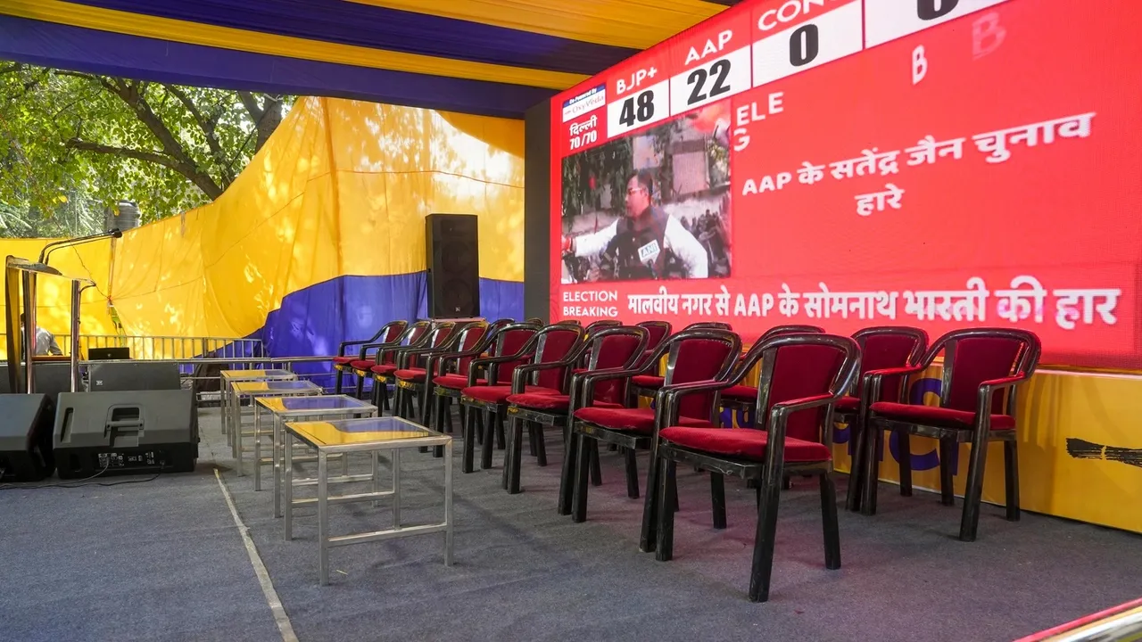 Delhi election results on news channel