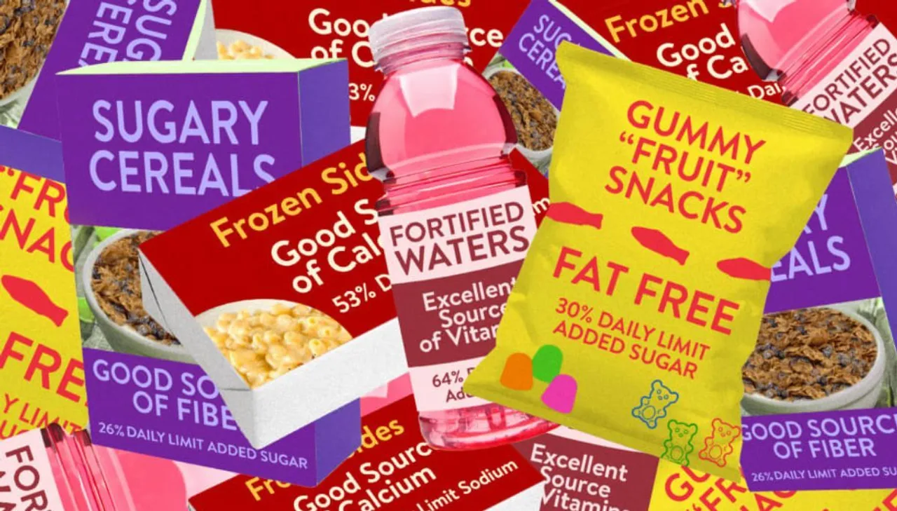 food packets labelling